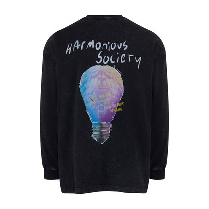 LS T-Shirt Washed Black Bulb Graphic